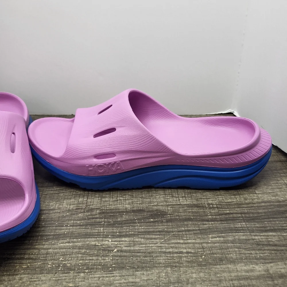 Hoka Ora Recovery Slide 3 New Men’s Size 12 US Cyclamen/ Coastal Sky